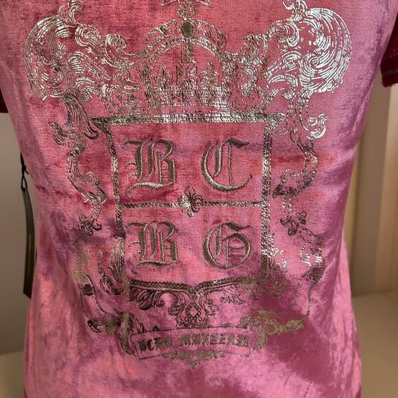 VINTAGE Y2K BCBG Pink Velour Hoodie Tracksuit - Picture 3 of 8